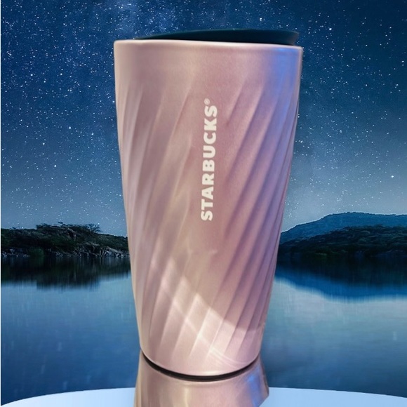 Starbucks Lilac Wavy Ceramic Tumbler Luster Swirl Iridescent Cup 12oz NWT 2023 - Picture 4 of 7